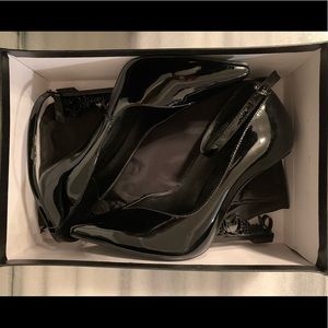 YSL OPYUM 105 PUMP BLACK LEATHER  APPELLE MOI HEEL